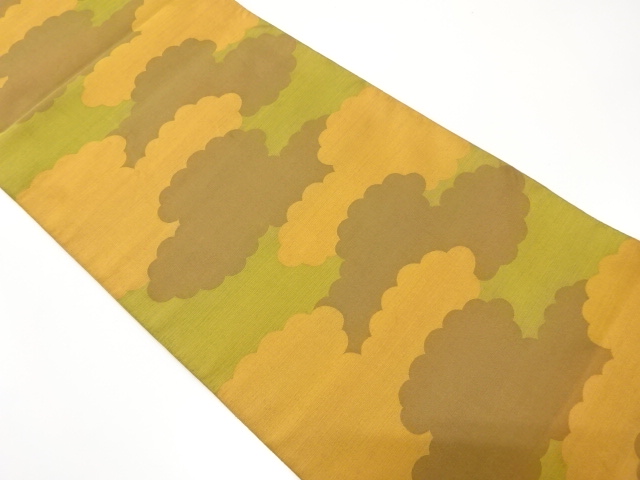 萬葉製　雲模様織り出し　全通袋帯